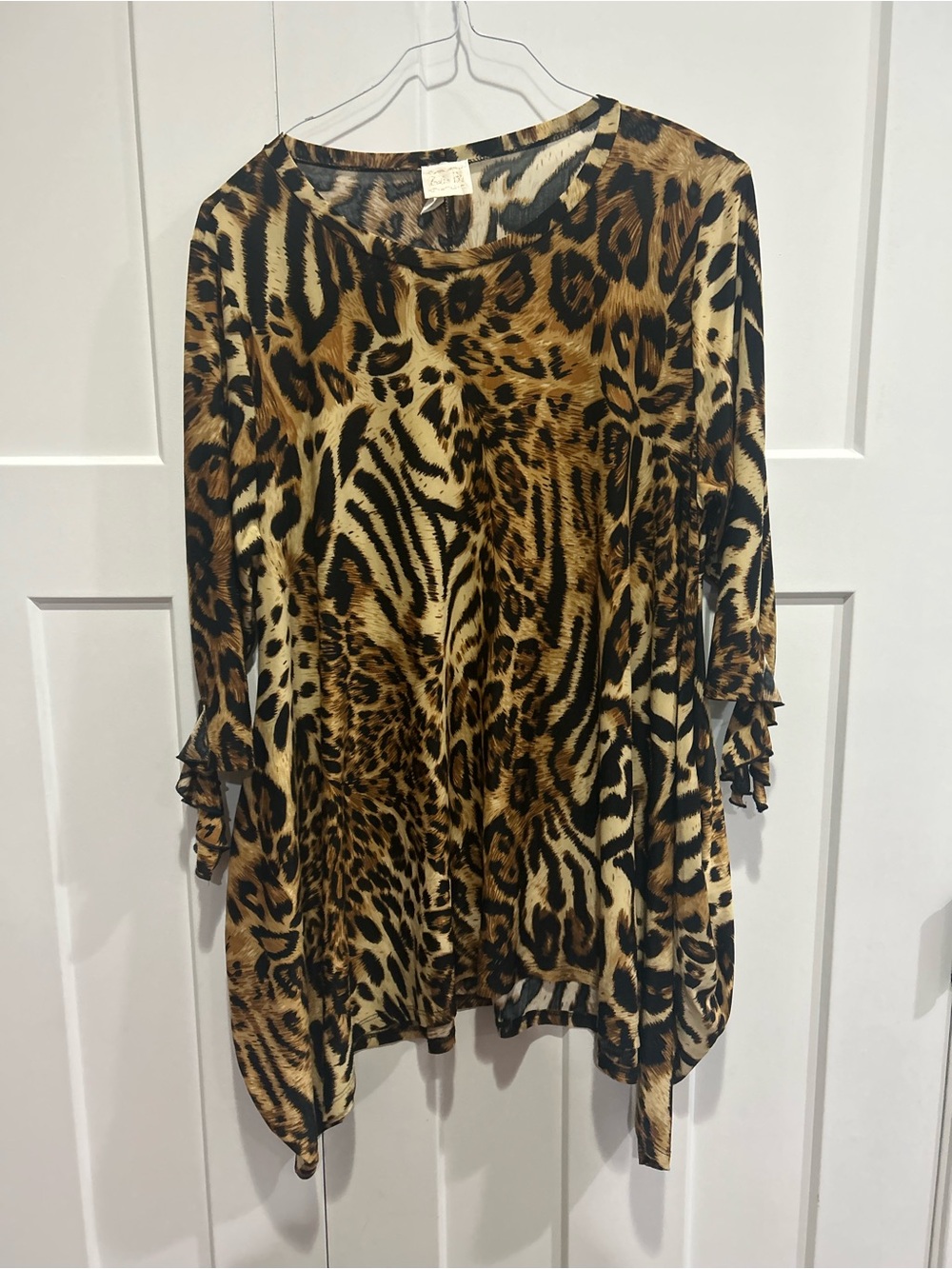 Zadie b’s Women's Animal-Print Tunic Blouse - Brown/Black